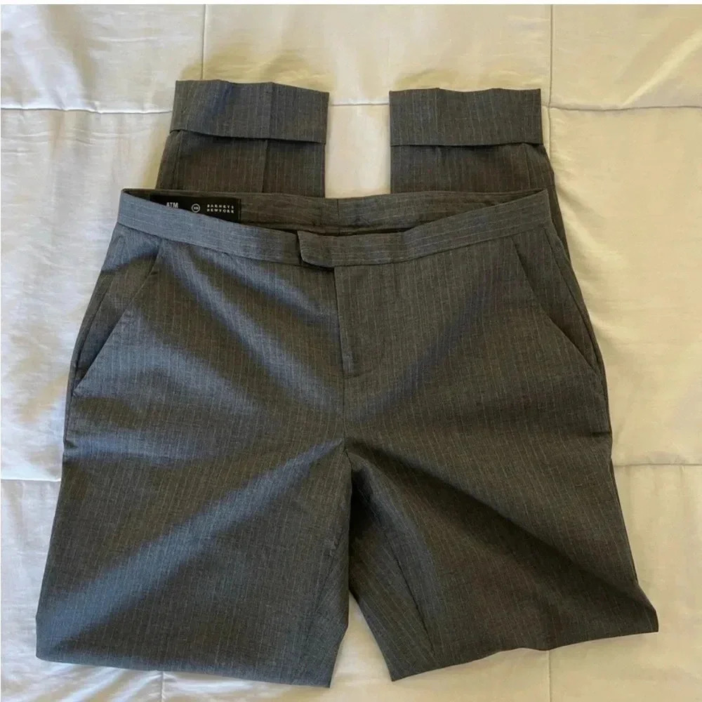 ATM gray pin stripe crop pants